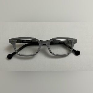 RARE New L.A.Eyeworks Unisex Eyeglasses Frame - Black & White Stripes